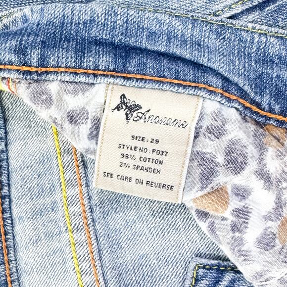 Anoname Skull Flare Jeans Rhinestone Y2K - Size 29 - Picture 7 of 8